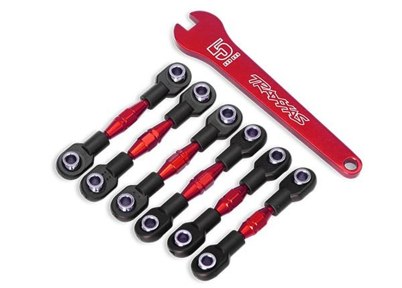 Traxxas Turnbuckles Alu rot CamberLinks 32mm v(2)/28mm h(2) Toe Link 8341R