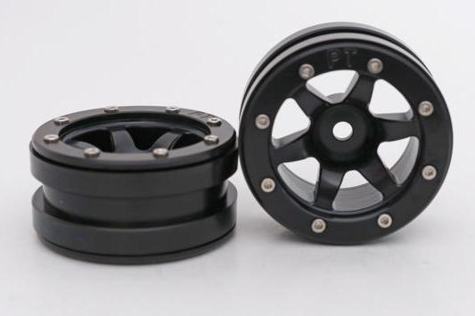 Metsafil Beadlock Wheels PT- Wave Schwarz/Schwarz 1.9 (2 St.)  MT0070BB