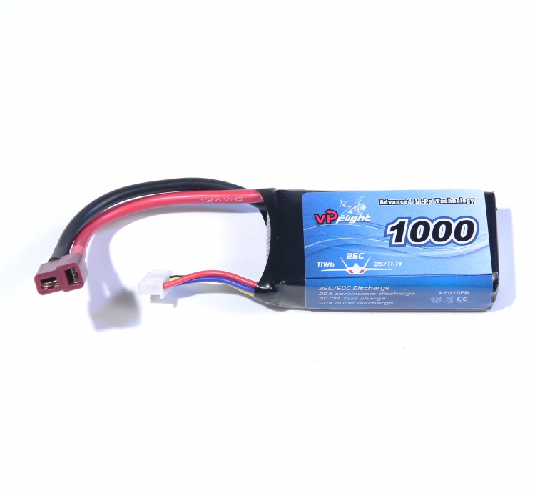 Vapex LiPo Akku 3S 11,1V 1000mAh 25C T-Stecker LP010FD