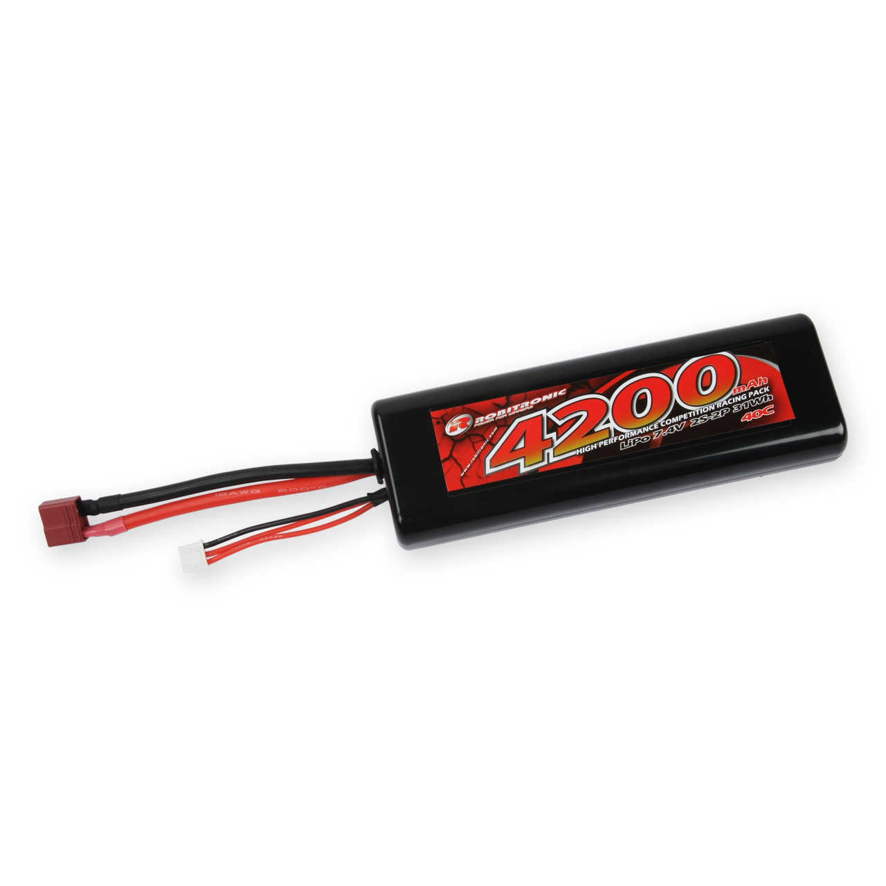 Robitronic LiPo Akku 4200mAh 2S 40C T-Stecker Stick Pack R05232