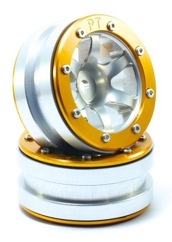 Metsafil Beadlock Wheels PT- Wave Silber/Gold 1.9 (2 St.) MT0070SGO