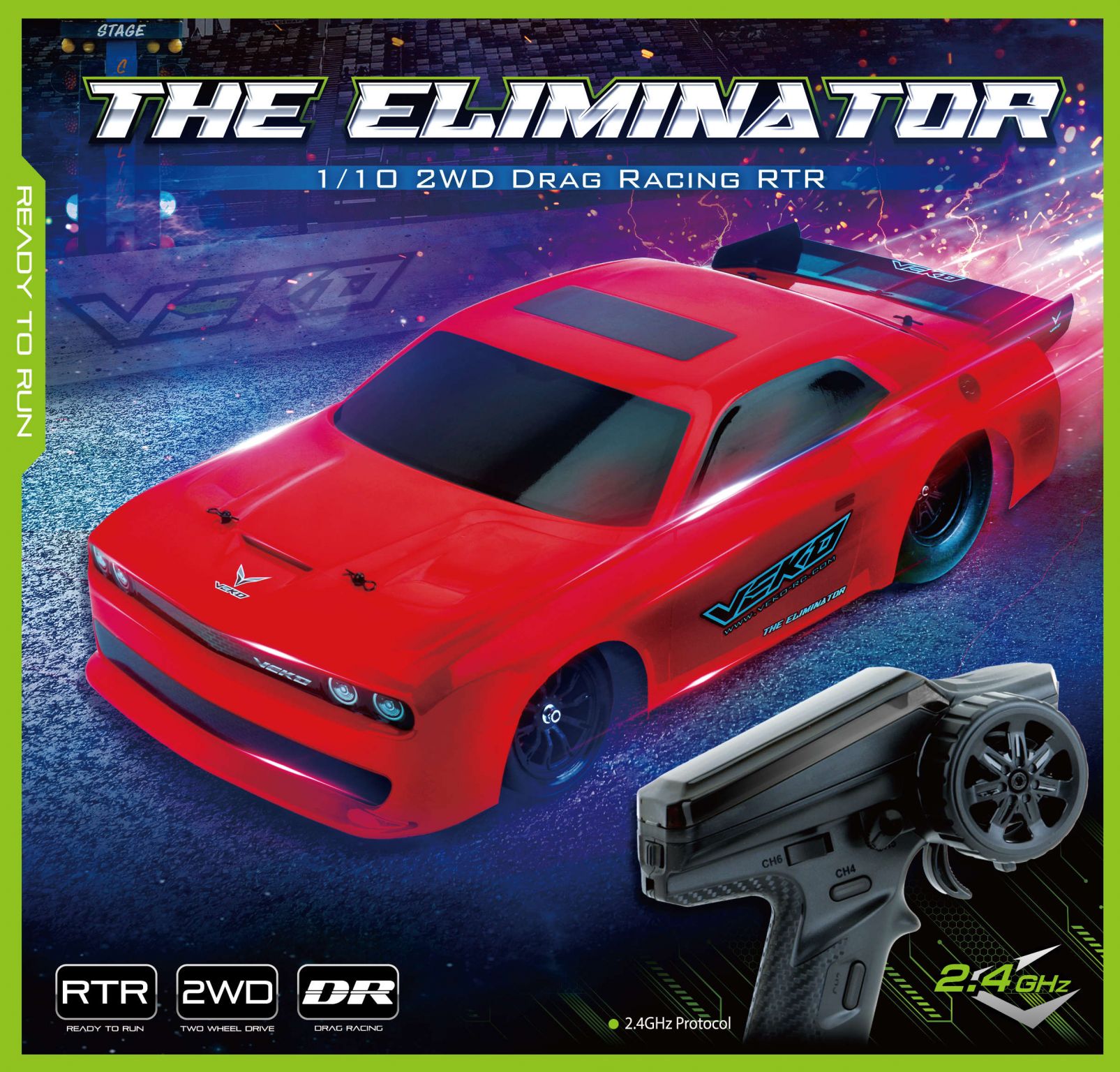 Kyosho Veko Eliminator Charger 1:10 Drag Racing Carbon RTR VK0001-DG - Abbildung 9