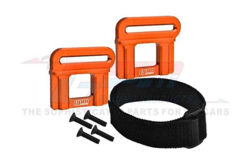 GPM Batteriehalterung 7075 Alu orange mit Klettverschluss TRX MAXX-SLASH & SLEDGE TS0126OR