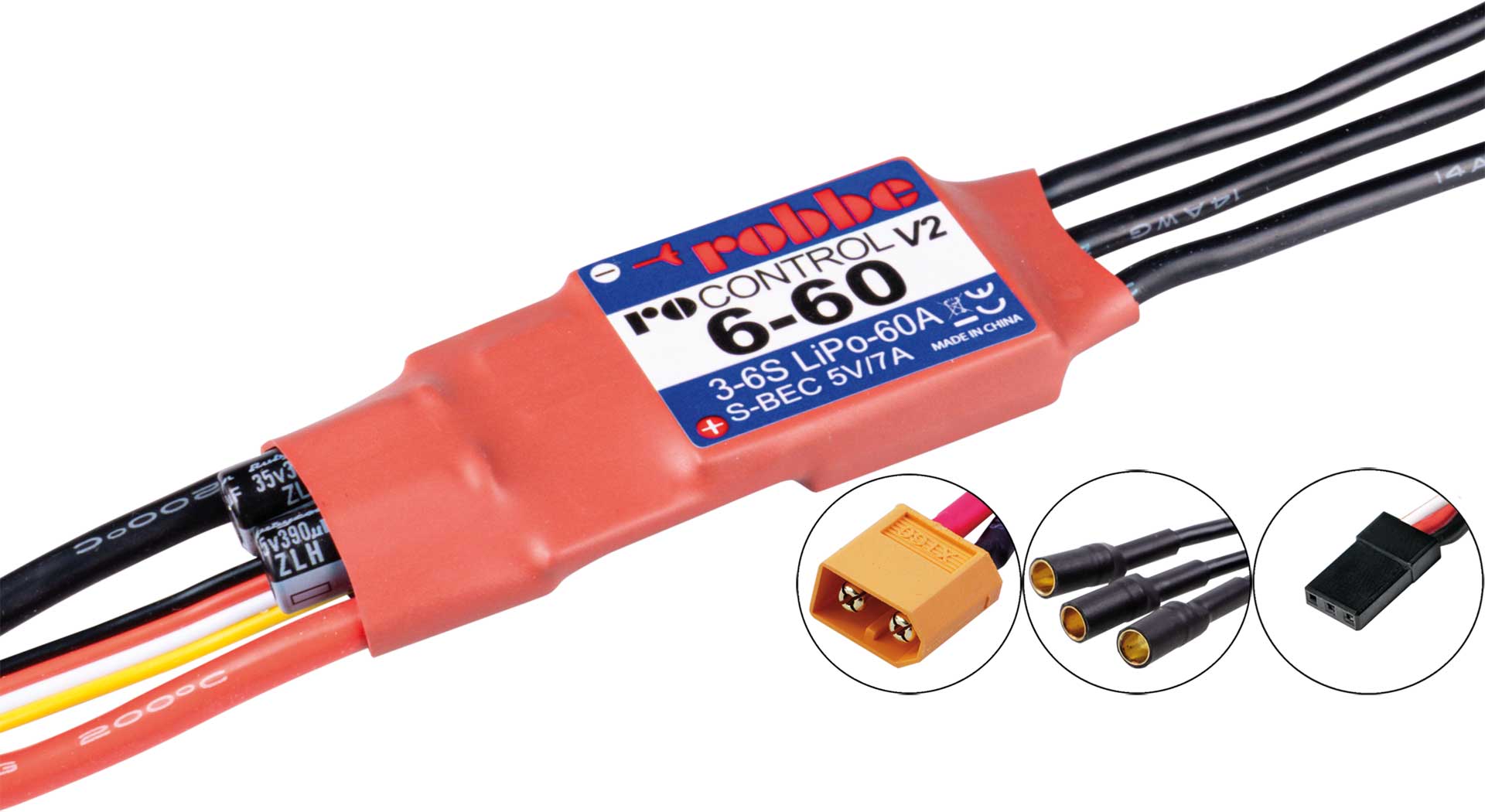 Robbe RO-CONTROL 6-60 V2 3-6S -60(80)A 5V/7A SWITCH BEC Regler 8737