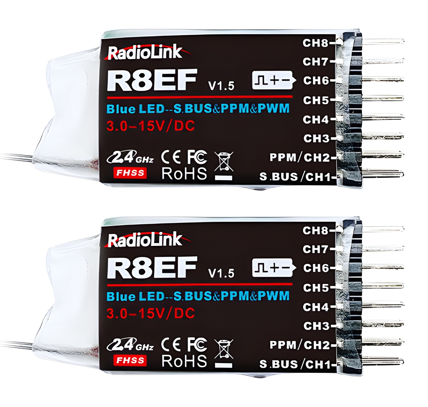 RadioLink T8FB Mode-2 RC Sender mit 2x R8EF Empänger T8FBM2-1