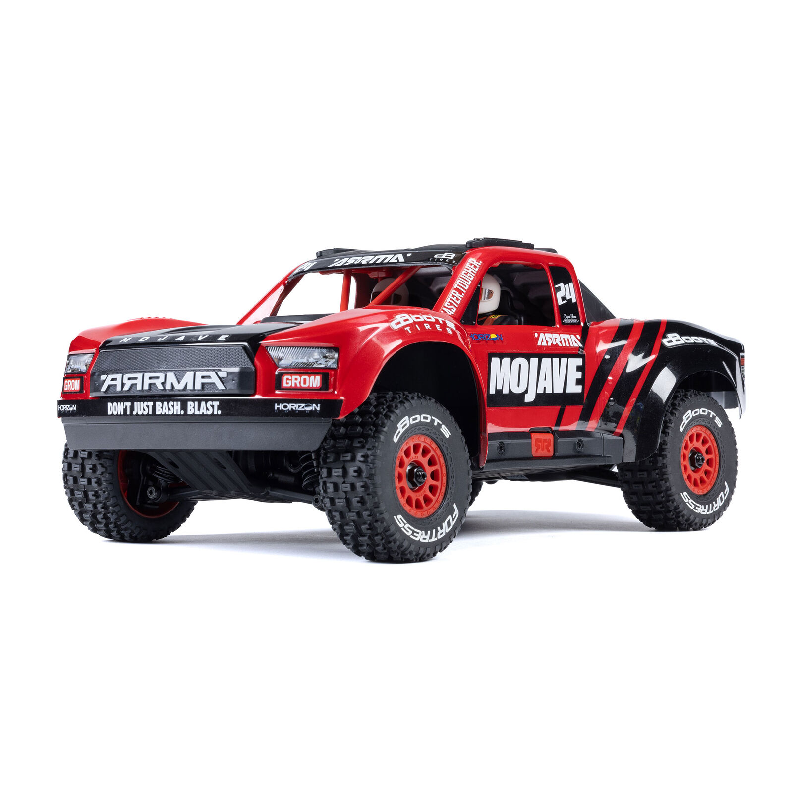 ARRMA MOJAVE GROM MEGA 380 Brushed 4X4 Small Scale Desert Truck RTR mit Akku & Lader, Red/Black ARA2104T1