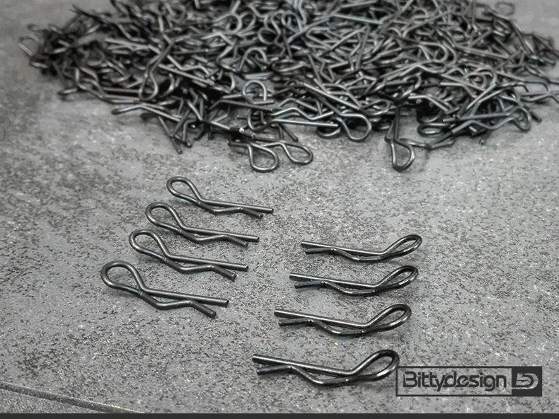 Bittydesign Body Clips Kit Big scale 1/5 - 1/7 - 1/8, 8pcs (4x Left + 4x Right) - Black BDBC-88BK