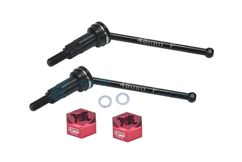 GPM CVD-Antriebswelle Carbon/Stahl vorne +Radmitnehmer rot (2) für ARRMA 1/18 Granite 4WD MGG048FSR