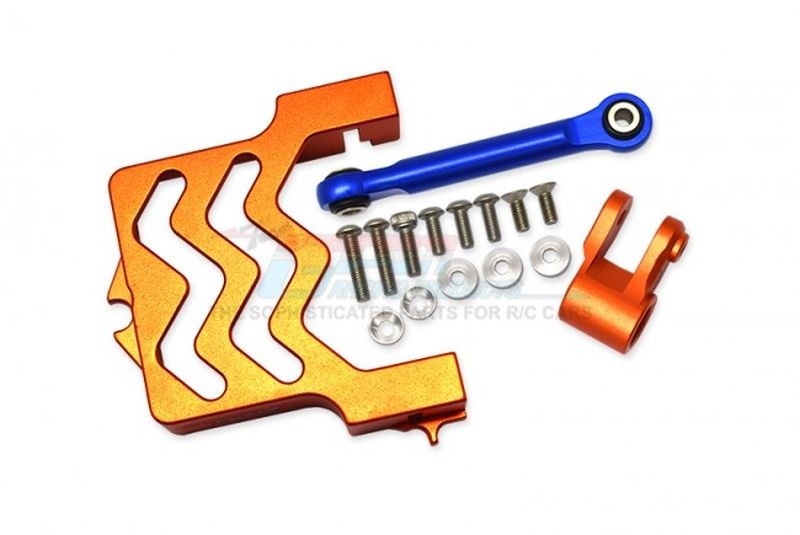 GPM Alu Servobefestigung mit Servohorn und Lenkstange orange Traxxas MAXX TXMS024NOR