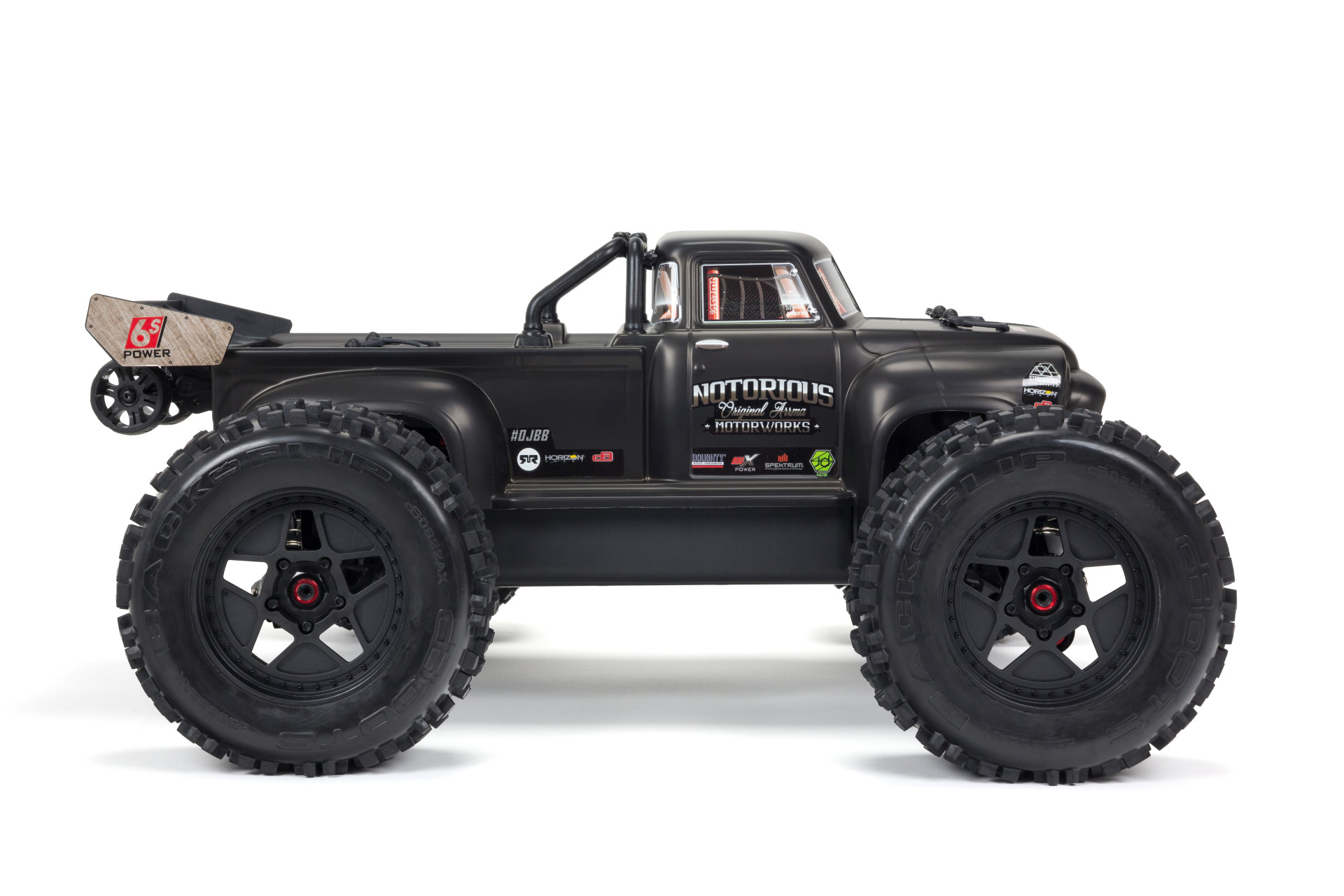 ARRMA 1/8 NOTORIOUS 6S V5 4WD BLX Stunt Truck w/ Spektrum RTR Black ARA8611V5T1