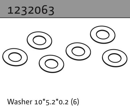 Absima Beilagscheibe 10*5.2*0.2 (6) 1232063