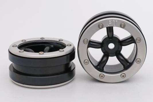 Metsafil Beadlock Wheels PT-Safari Schwarz/Silber 1.9 (2 St.)  MT0010BS