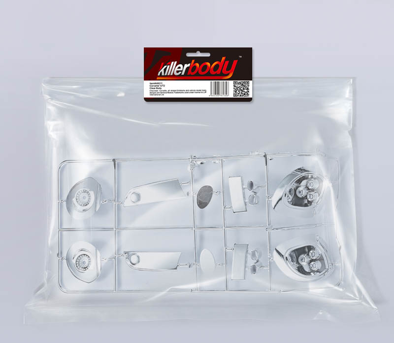 KB48097 Anbauteile verchromt für Alfa Romeo 1/7 (Speigel, etc)