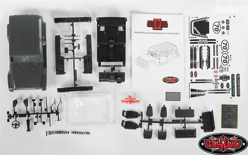 RC4WD Black Rock Body Set for 1/18 Gelande II Z-B0125