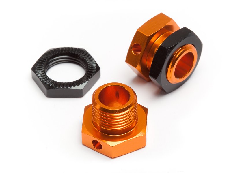 HPI Radmitnehmer-Adapter -5mm (Orange/Schwarz) 101785