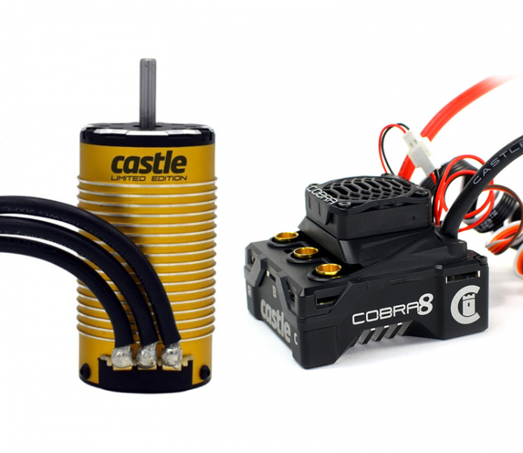 Castle Combo Cobra 8 2-6S ESC & 1515-2200kV Sensored Motor Limited Edition Gold 010-0172-04