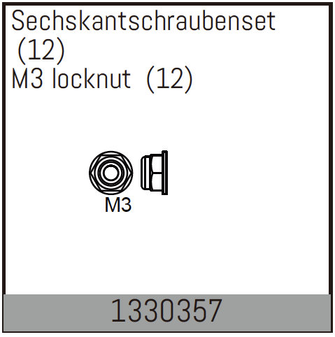 Absima M3-Sicherungsmutter (12 St.) 1330357