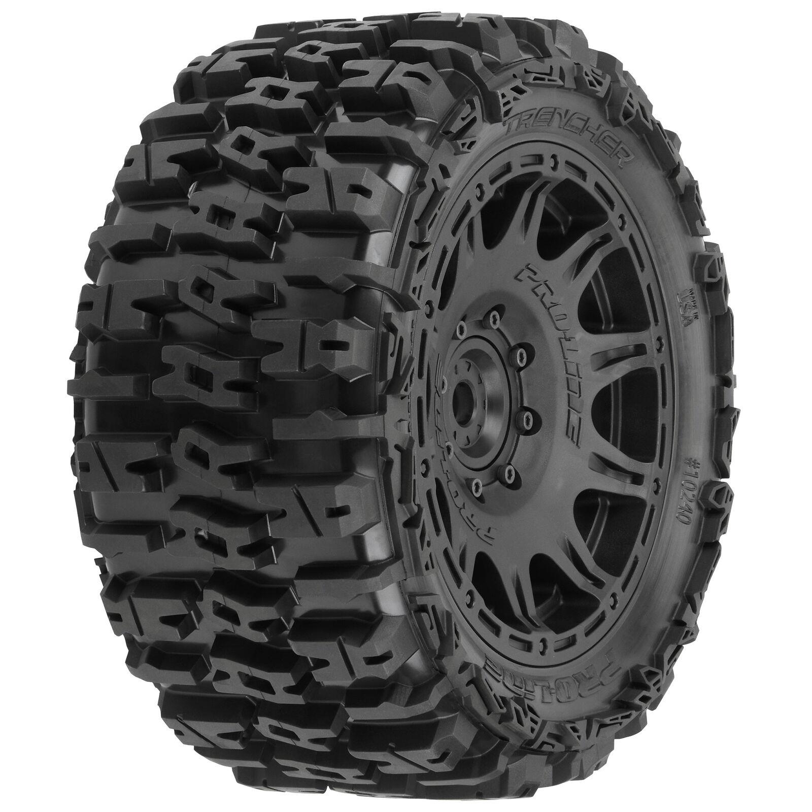 ProLine 1/6 Trencher V/H 5.7” Reifen montiert 24mm Black Raid 8x48 Hex (2) X-Maxx