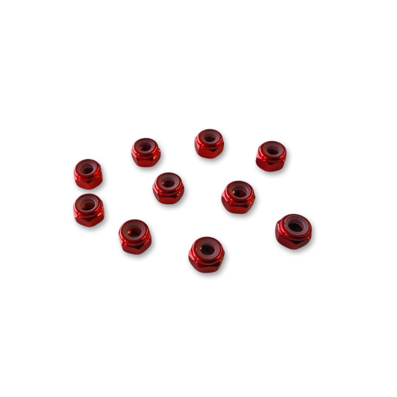 H-SPEED Alu Stoppmuttern M3 rot (10)