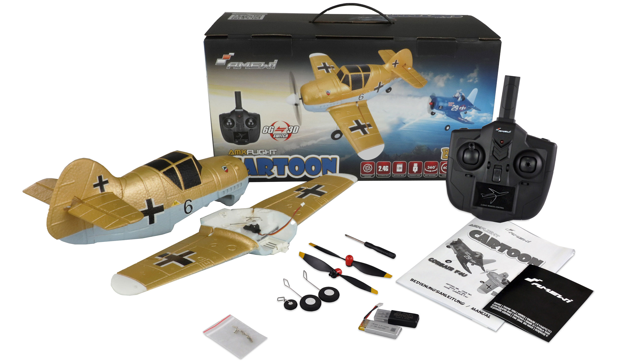 Amewi AMXFlight Cartoon BF-109 4-Kanal 3D/6G RTF 24125
