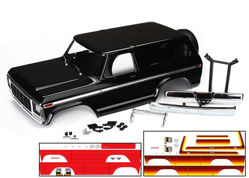 Traxxas Karo Ford Bronco schwarz (lackiert inkl. Anbauteile) 8010X