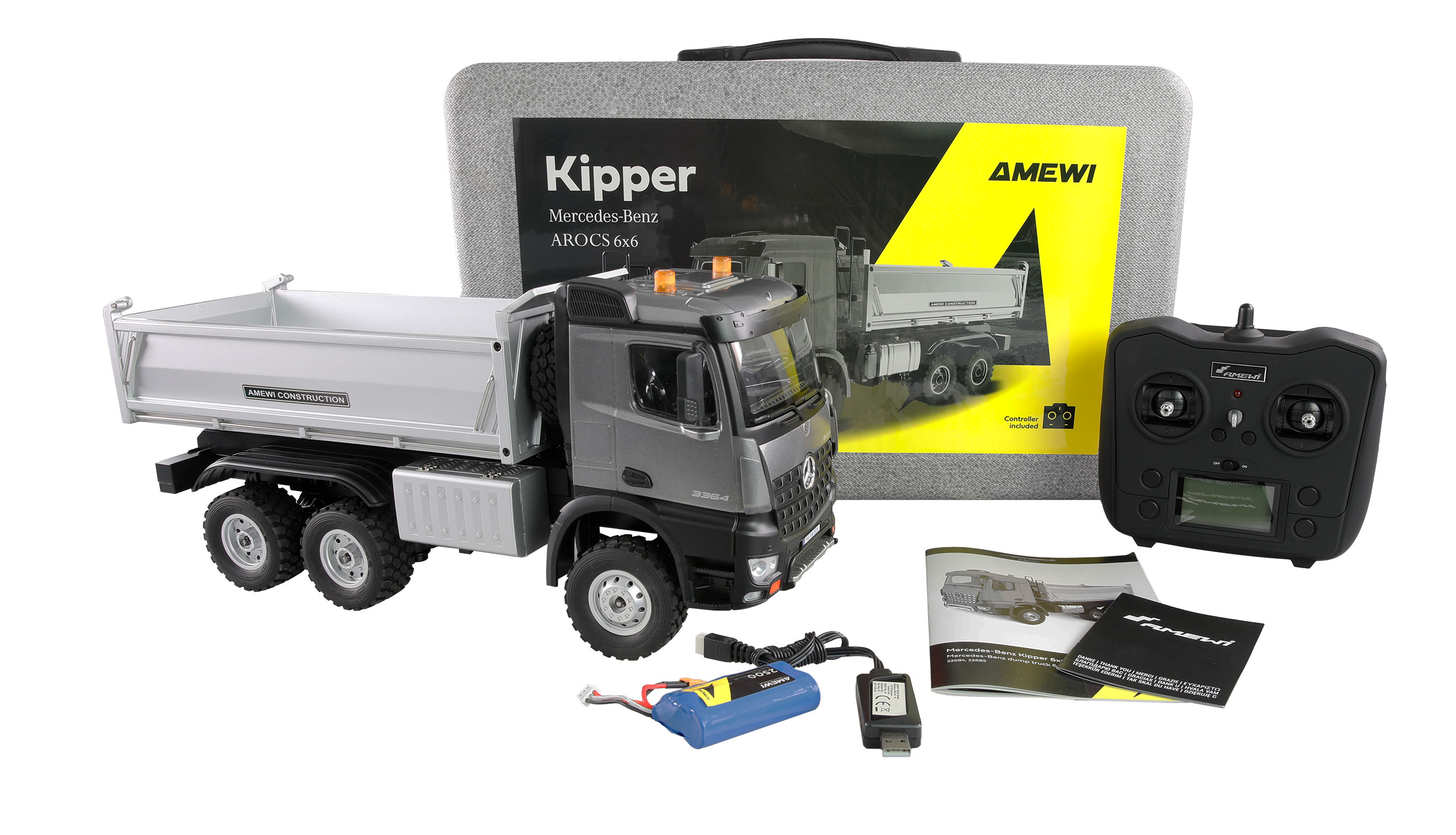 Amewi Mercedes-Benz Arocs Kipper 6x6 1:14 RTR anthrazit 22685