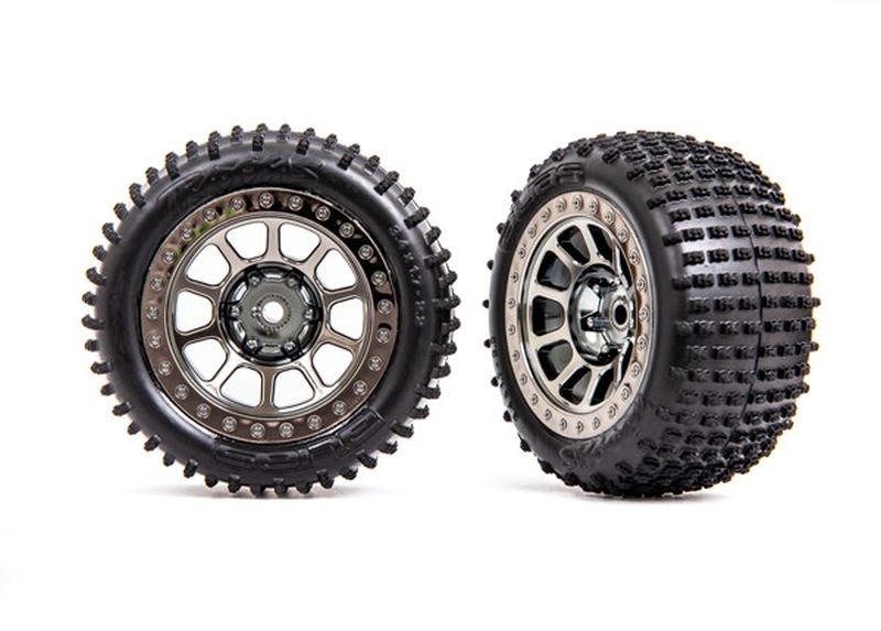 Traxxas Alias Reifen auf Felge Bandit 2.2 Schwarz-Chrom hi medium 2470T