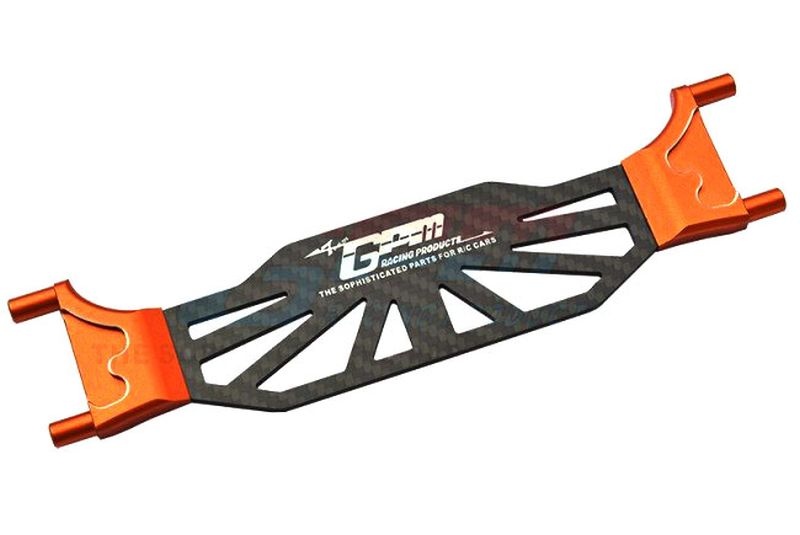 GPM Alu 6061-T6 mit Carbon Akkuhalterung orange Traxxas Sledge