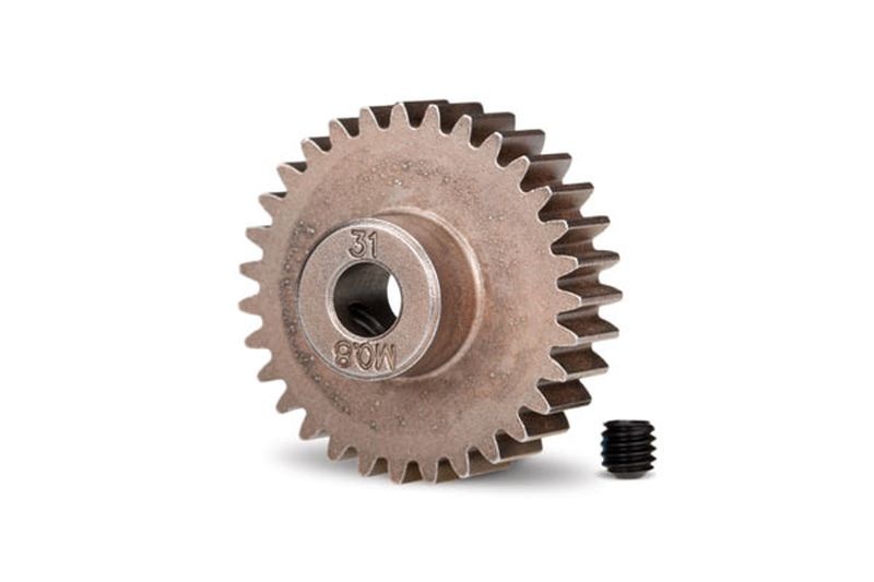 Ritzel 31 Zähne 32DP M0.8 Stahl 5mm inkl. Madenschraube 5638 - Abbildung 1