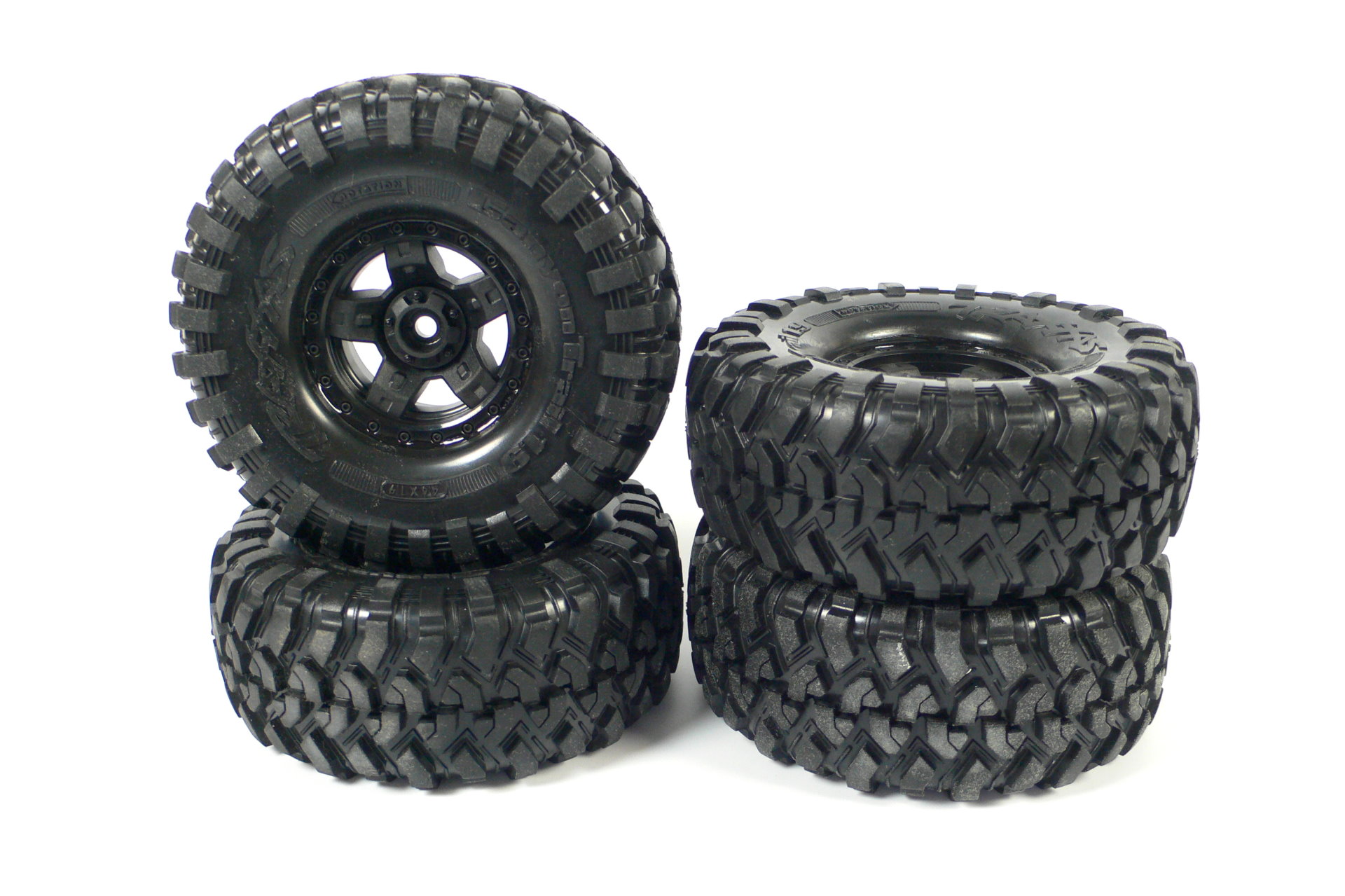 Traxxas TRX-4 Sport 1.9" Crawler Räder Satz Schwarz Reifen Felgen - Abbildung 1