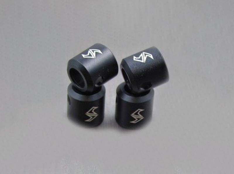 SAMIX Alum. Antriebswellehülse schwarz 4Stk. für Axial SCX10-3 SCX3-6043L