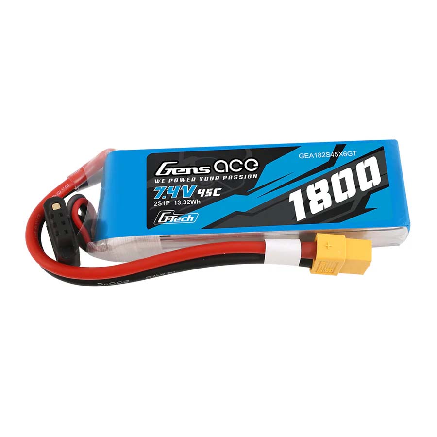 Gensace Soaring LiPo 2S 7.4V-1800-45C(XT60) 90x30x17mm 111g G-Tech GE1-1800-2X6GT - Abbildung 1