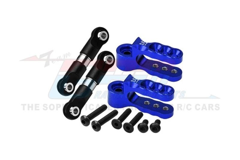 GPM Aluminium Servohorn mit Spurstangen blau (2 Stk.) TRX 1/10 E-Revo ER216025SNB