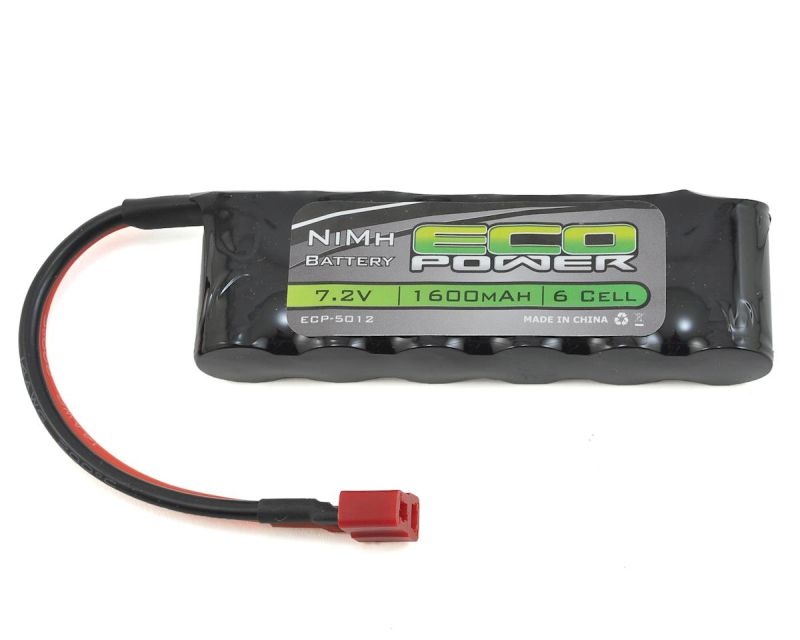 EcoPower 7.2V/1600mAh 6-Cell NiMH Flat Batterie Pack mit T-Style Stecker ECP-5012