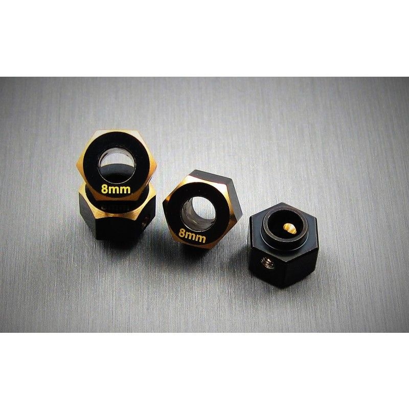 SAMIX Messing Hex Adapter 8mm schwarz für TRX TRX4 & 6 TRX4-4063-8 - Abbildung 1