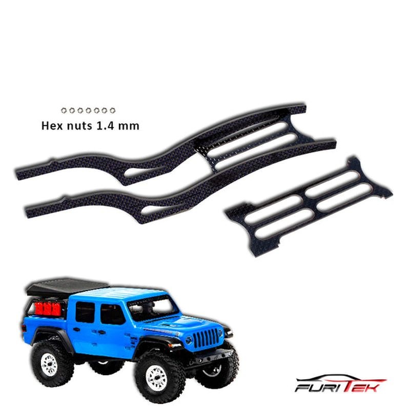 FURITEK SCYTHE CF RAIL FRAME FOR SCX24 JEEP GLADIATOR - BLUE Kits - Rock Crawler FUR-2112