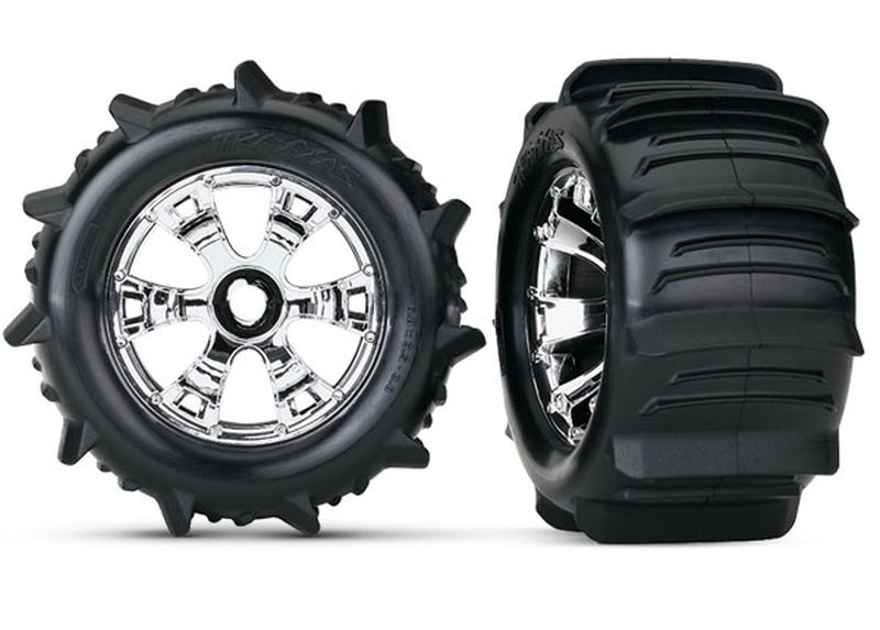 Traxxas Paddle-Reifen auf Felge Geode chrome 17mm Aufnahme TSM rated 5672