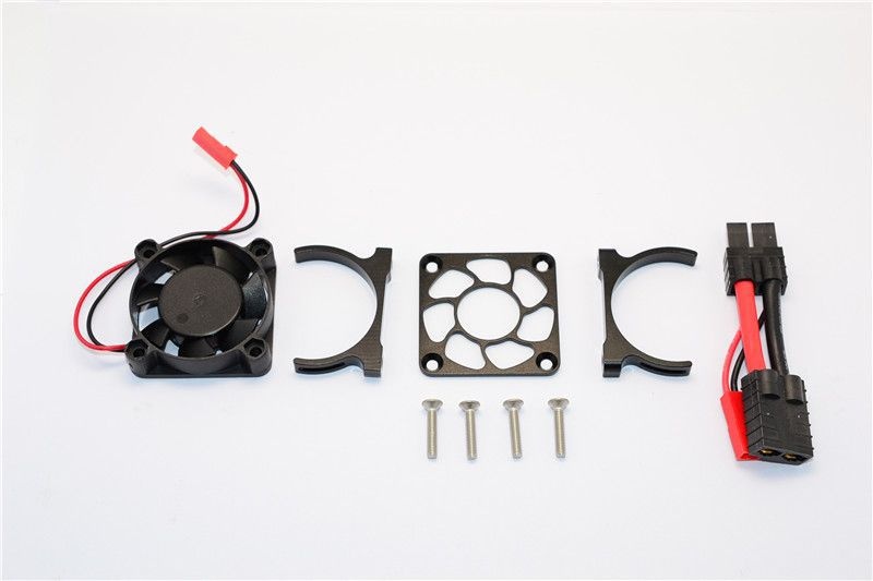 GPM Alu Motor Kühlkörper mit Ventilator schwarz Traxxas Slash 4x4 LCG, Traxxas4 Defender, 4-Tec