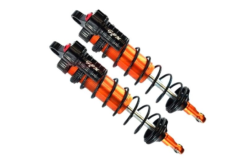 GPM Alum. 6061-T6 L-Shape Piggy Back Dämpfer 128mm vo. orange Traxxas Sledge