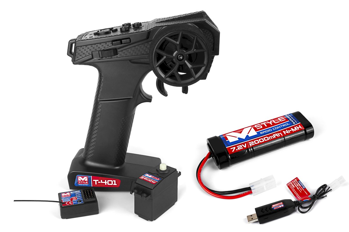 MStyle Fernsteuerung Starter Set 4-Kanal incl. Servo, Fahrakku & Lader 542409 - Abbildung 1
