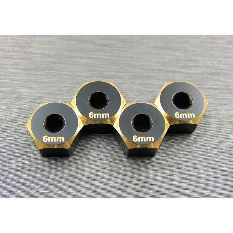SAMIX Messing Hex Adapter (6mm) für Axial SCX10-2 SCX2-4063-6
