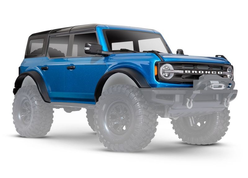 Traxxas Karo 2021 Ford Bronco Velocity blau lackiert + Anbau-Teile 9211A