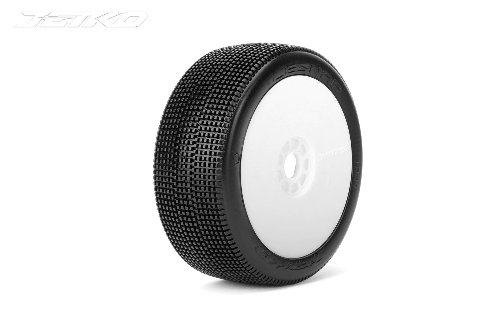 Jetko Lesnar Super Soft verklebt auf Felge Revo weiß 1:8 (2) JK1004SSRW