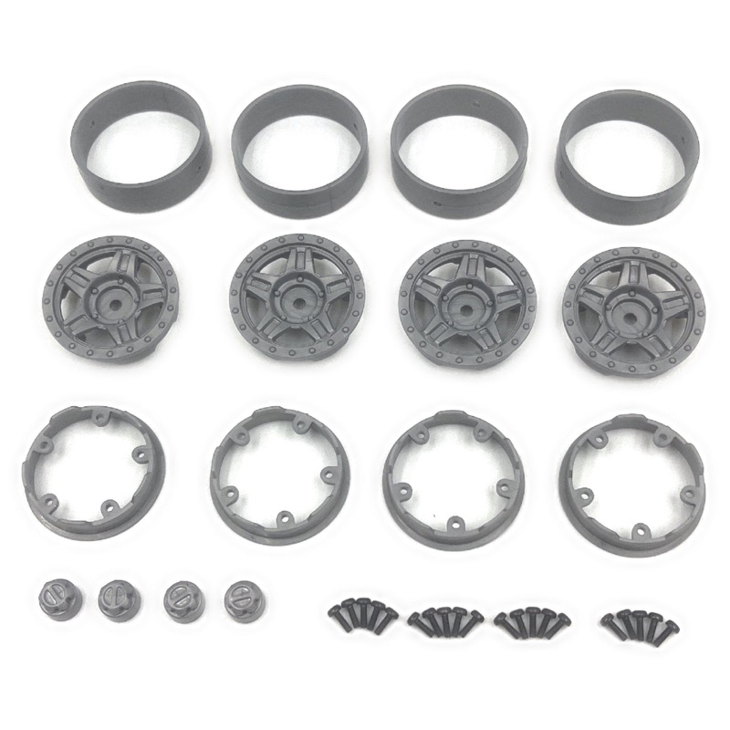 Hobby Plus Deep Star Bead Lock Wheel ( 1.2 ) Grey 240501