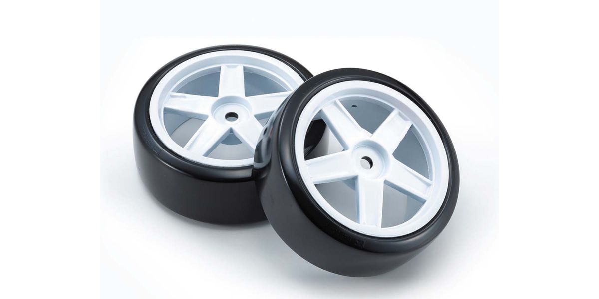 Kyosho Verklebte Reifen Drift FZ02 5-Spoke White 1:10 Fazer 2.0 (2) FATH704WD