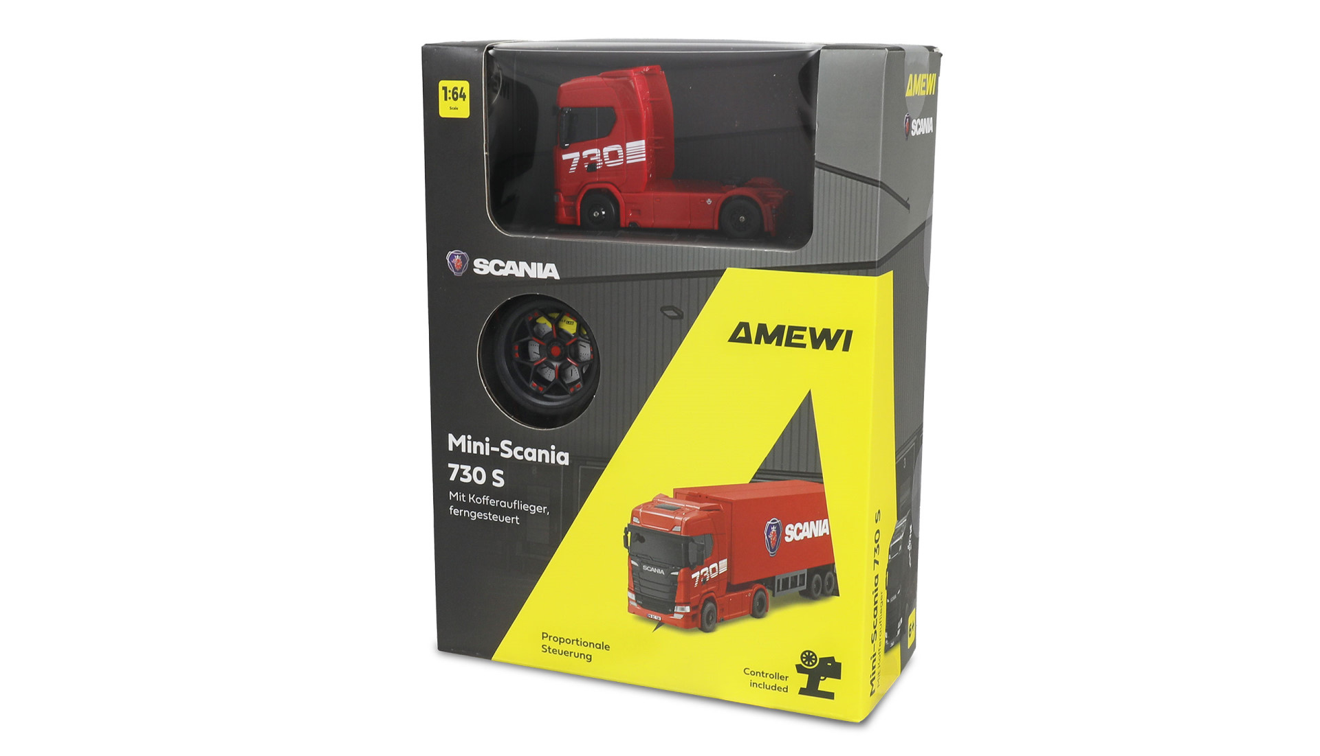 Amewi Scania 730 S Mini LKW mit Kofferauflieger proportional 4WD 1:64 RTR rot - Abbildung 11