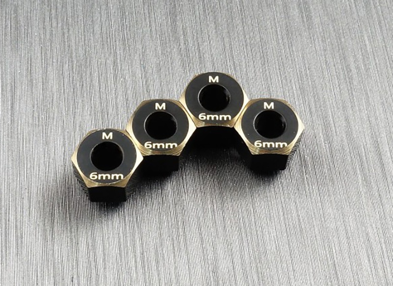 SAMIX Sechskant Radmitnehmer Messing 6mm (4) für Traxxas TRX-4M TRX4M-4063-6