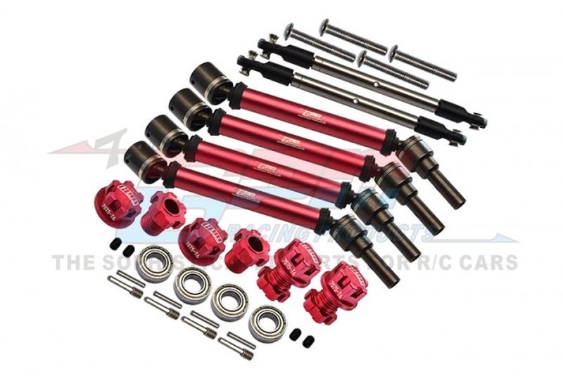 GPM Stahl+Alu CVD Set v/h rot +20mm Radmitnehmer&Spurstangen TRX WideMAXX TXMS143FRSNR