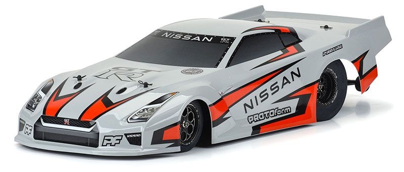 PROTOform Nissan GT-R R35 Pro Mod Karo steingrau 1:10 für Losi 22S No Prep Drag Car & andere SC-Based Drag Cars 1585-14