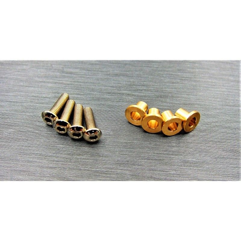 SAMIX Messing Hülsen Set (inkl. 4 Schrauben) für Axial SCX10-2 SCX2-4067